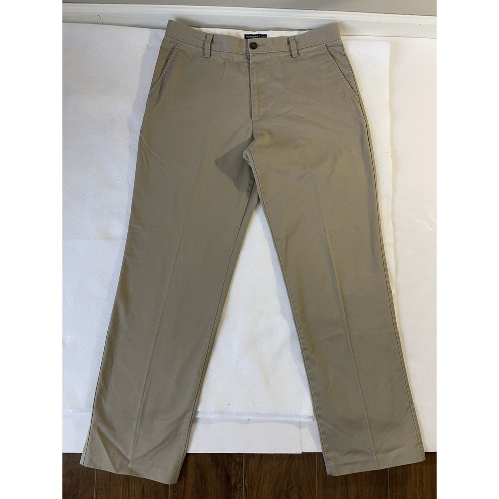 DockERS Men's Classic Fit Khaki Pants, Straight Beige, Size 34x32